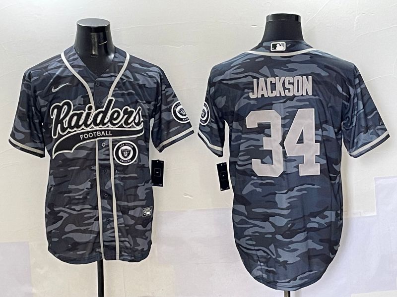 Men 2025 Oakland Raiders #34 Jackson Camo Joint Name Nike Limited NFL Jersey style 8->oakland raiders->NFL Jersey